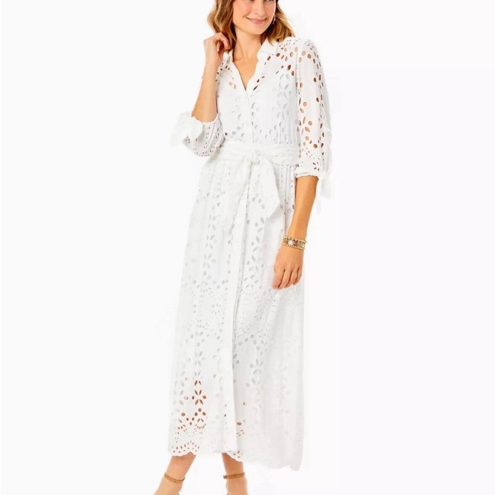 Amrita Eyelet Midi Dress Lilly Pulitzer